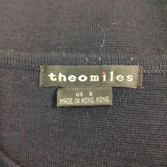 Theo Miles Sweater Jacket Women's Long Sleeve Black Bedazzled Wool Blend small - Picture 6 of 7